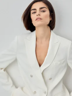 Best Double-Breasted Suit Blazer In Viscose Blend MULHER Fatos|Blazers