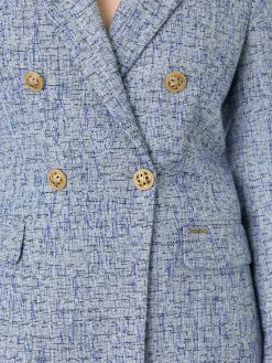 Outlet Double-Breasted Suit Blazer In Rayon Blend Tweed MULHER Fatos|Blazers