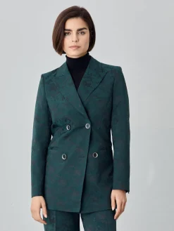Discount Double-Breasted Suit Blazer In Jacquard Fabric MULHER Fatos|Blazers