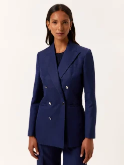Sale Double-Breasted Suit Blazer In Cotton & Linen Blend MULHER Fatos|Blazers