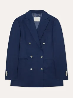 Sale Double-Breasted Suit Blazer In Cotton & Linen Blend MULHER Fatos|Blazers