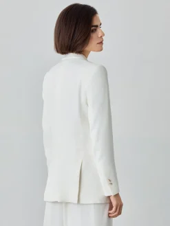 New Double-Breasted Suit Blazer In Cotton Blend Fabric MULHER Fatos|Blazers