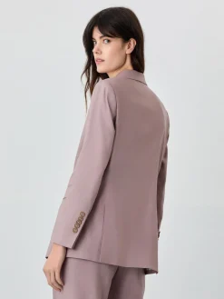 Outlet Double-Breasted Suit Blazer In Viscose Linen Blend MULHER Fatos|Blazers