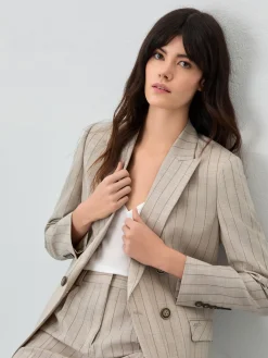 New Double-Breasted Suit Blazer In Wool Blend MULHER Fatos|Blazers