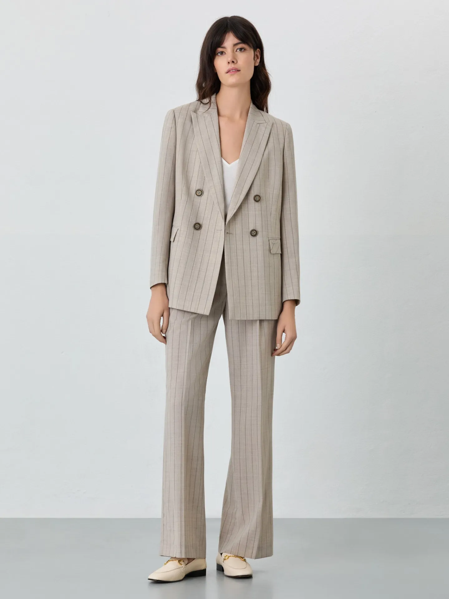 New Double-Breasted Suit Blazer In Wool Blend MULHER Fatos|Blazers