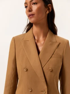 Hot Double-Breasted Suit In Lyocell Linen & Cotton Blend MULHER Fatos