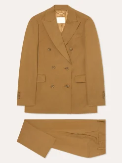Hot Double-Breasted Suit In Lyocell Linen & Cotton Blend MULHER Fatos