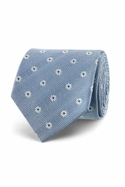 Discount Floral Pattern Tie 100% Silk 7cm Gravatas