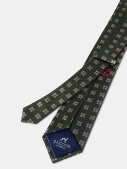 New Floral Pattern Tie 100% Silk 7,5cm Gravatas