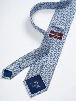 Floral Pattern Tie 100% Silk 7,5cm Gravatas