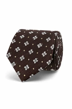 Online Floral Pattern Tie 100% Silk 7cm Gravatas