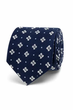 Online Floral Pattern Tie 100% Silk 7cm Gravatas