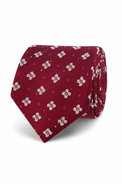Online Floral Pattern Tie 100% Silk 7cm Gravatas