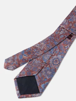 Discount Floral Pattern Tie 100% Silk 8cm Gravatas