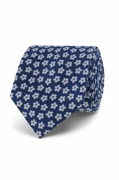 Floral Pattern Tie 100% Silk 7cm Gravatas