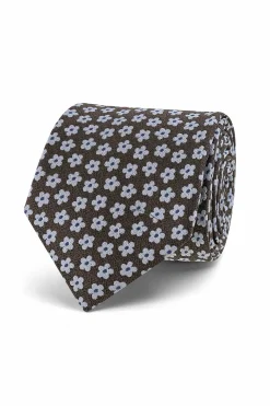 Floral Pattern Tie 100% Silk 7cm Gravatas