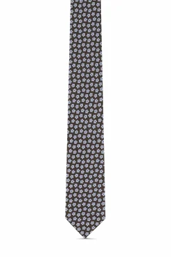 Floral Pattern Tie 100% Silk 7cm Gravatas