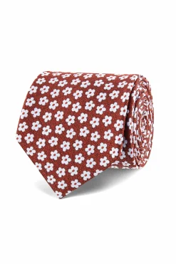 Floral Pattern Tie 100% Silk 7cm Gravatas