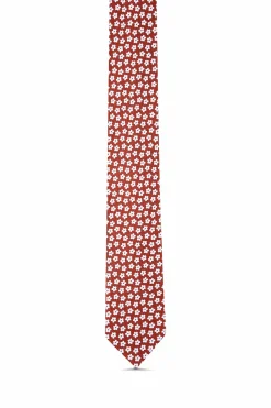 Floral Pattern Tie 100% Silk 7cm Gravatas