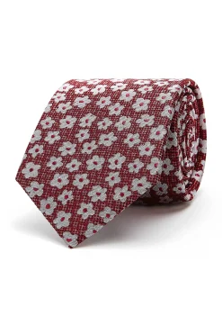 Discount Floral Pattern Tie 100% Silk 8cm Gravatas