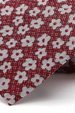 Discount Floral Pattern Tie 100% Silk 8cm Gravatas