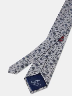 Floral Pattern Tie 100% Silk 7,5cm Gravatas