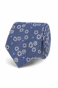 New Floral Pattern Tie 100% Silk 7cm Gravatas