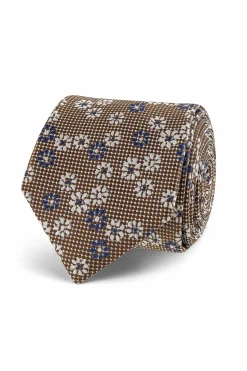 New Floral Pattern Tie 100% Silk 7cm Gravatas