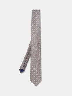 Discount Floral Pattern Tie 100% Silk 7,5cm Gravatas
