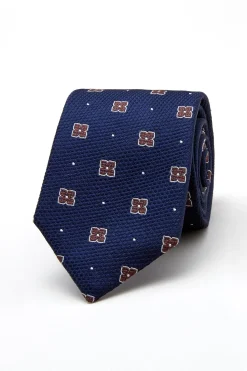 Outlet Floral Pattern Tie Silk and Wool Blend 7,5cm Gravatas