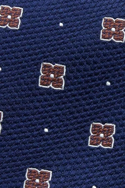 Outlet Floral Pattern Tie Silk and Wool Blend 7,5cm Gravatas