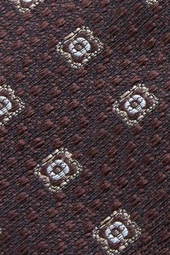 Online Floral Pattern Tie Silk and Wool Blend 7,5cm Gravatas