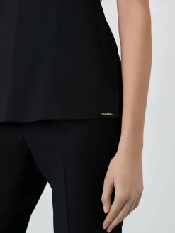 Online Flowy V-neck Top In Satin MULHER Tops
