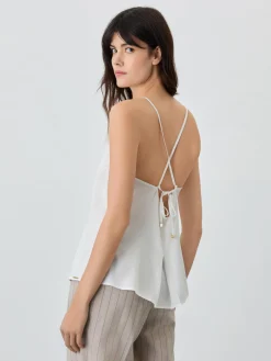 Online Flowy V-neck Top In Satin MULHER Tops