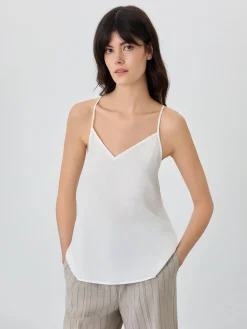 Online Flowy V-neck Top In Satin MULHER Tops