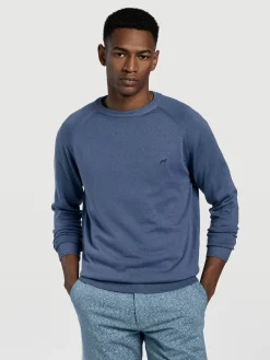 Garment dye crew neck sweater Camisolas