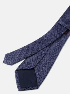 Geometric Pattern Tie 100% Silk 8cm Gravatas