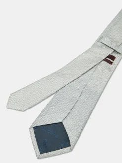 Geometric Pattern Tie 100% Silk 8cm Gravatas