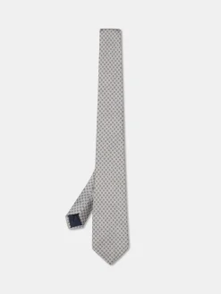 Sale Geometric Pattern Tie 100% Silk 7,5cm Gravatas