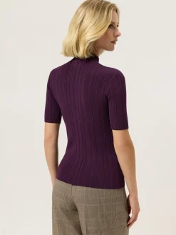 New High Neck Rib Sweater In Viscose blend MULHER Camisolas