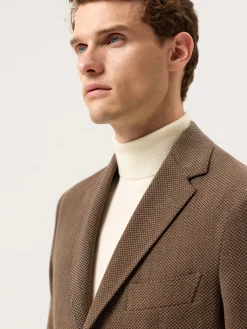 Outlet Italian Honeycomb Knit Blazer In Wool Stretch Blazers