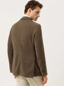 Outlet Italian Honeycomb Knit Blazer In Wool Stretch Blazers