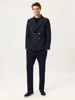 Outlet Italian Soft Flannel Double-Breasted Blazer Blazers