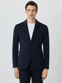 Sale Jersey Blazer With Patch Pockets In Stretch Blend Blazers