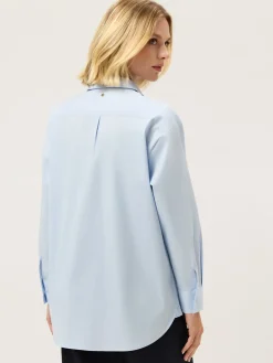 Online Loose Fit Plain Comfort Poplin Shirt With Tailored Collar MULHER Camisas