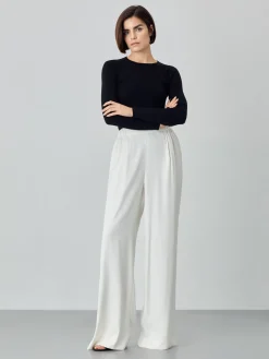 Hot Loose Fit Trousers In Cotton Blend With Elasticated Waistband MULHER Calças De Fato|Calças