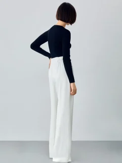 Hot Loose Fit Trousers In Cotton Blend With Elasticated Waistband MULHER Calças De Fato|Calças