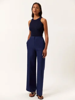 Best Loose Fit Trousers In Cotton & Linen Blend MULHER Fatos|Calças De Fato