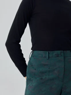 Online Loose Fit Trousers In Jacquard Fabric MULHER Fatos|Calças De Fato
