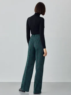 Online Loose Fit Trousers In Jacquard Fabric MULHER Fatos|Calças De Fato